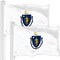 G128 2 Pack: Massachusetts MA | 3x5 Ft | Printed 150D Polyester - Indoor/Outdoor, Vibrant Colors, Brass Grommets, Quality Polyester, Much Thicker More Durable Than 100D 75D Polyester